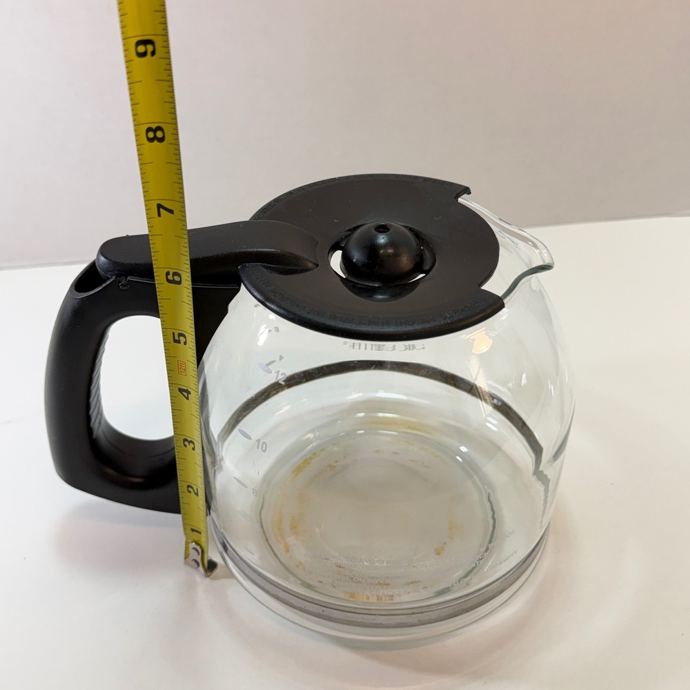 Mr Coffee Replacement Carafe 12 Cup Clear Black Glass Coffee Pot PL12 OEM Part - Picture 9 of 9